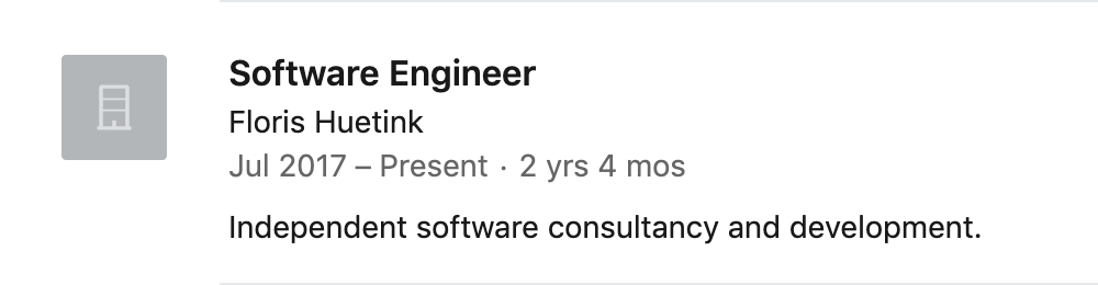 Software Engineer – Independent software consultancy and development.